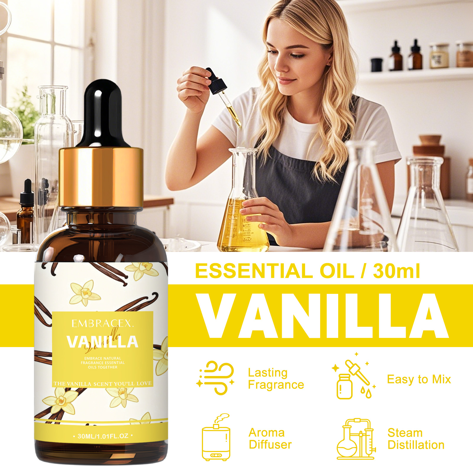Huile essentielle de vanille 3 - Aromatherapy Diffuser avis et prix