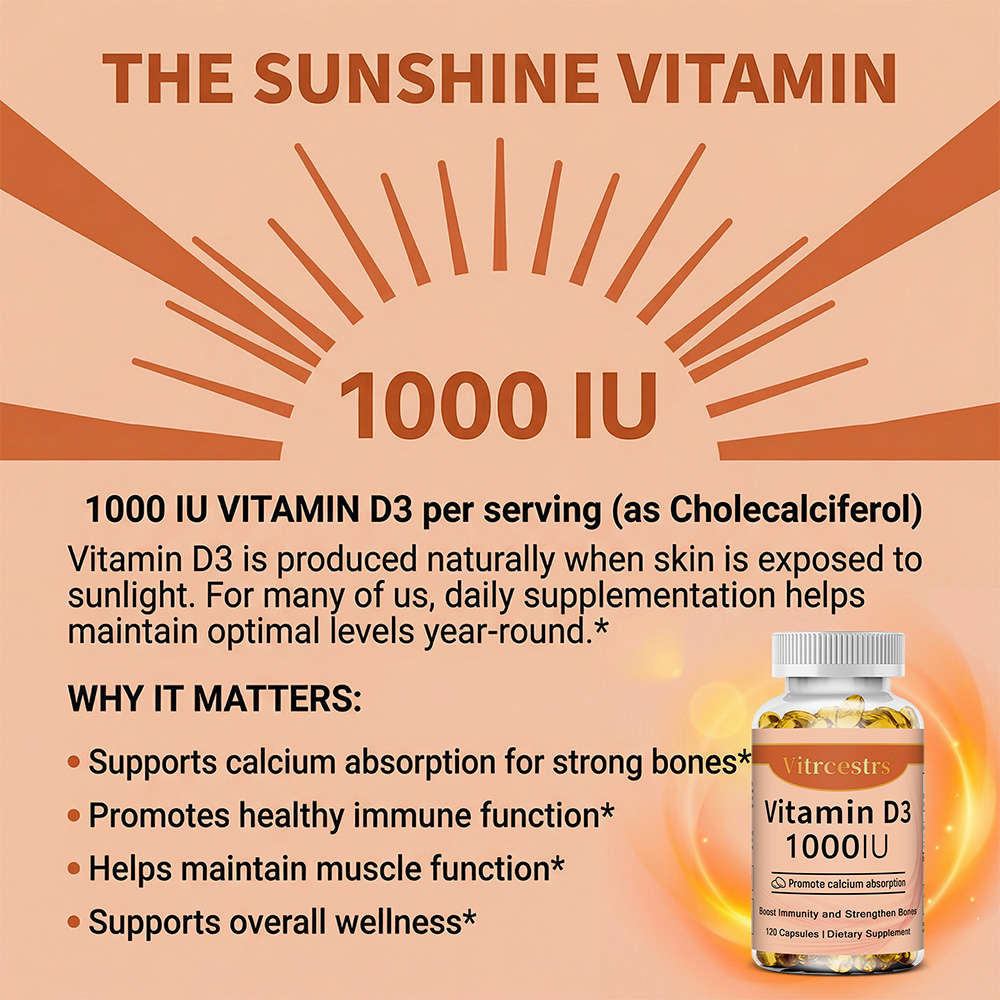 Capsules de vitamine D3 1000 U - Health Wellness & Nutrition Center Llc avis et prix